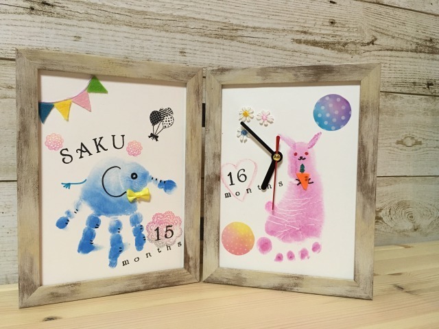 2回券ご購入の方は、2回で完成する時計付き両面フレームを製作できます